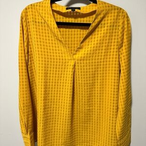 Banana Republic Yellow Checkered Blouse